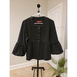 Elle 3/4 puff sleeve ruffle Trim detail size Large